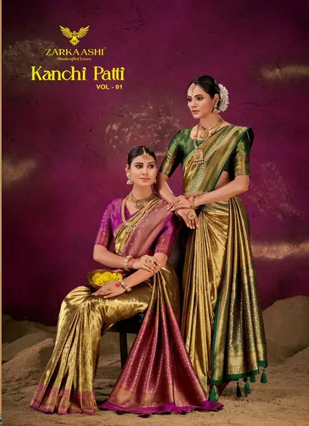 Kanchi Pattu Vol 01 By Zarkaashi Banarasi Zari Tissue Saree Online Wholesale